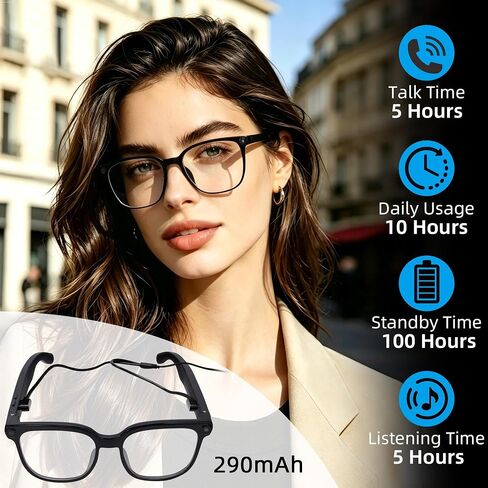 Ai Smart Glasses with Camera and Bluetooth - 8MP HD Video Recording, Real-Time Translation, with Color-Changing Lenses for Travel, Sports, Outdoor Use in Saudi Arabia