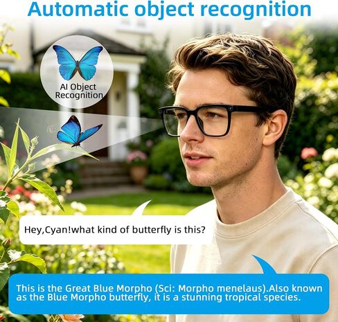 Ai Smart Glasses with Camera and Bluetooth - 8MP HD Video Recording, Real-Time Translation, with Color-Changing Lenses for Travel, Sports, Outdoor Use in Saudi Arabia