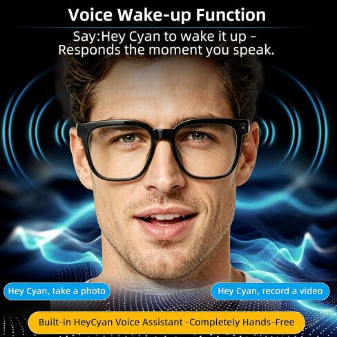 Ai Smart Glasses with Camera and Bluetooth - 8MP HD Video Recording, Real-Time Translation, with Color-Changing Lenses for Travel, Sports, Outdoor Use in Saudi Arabia