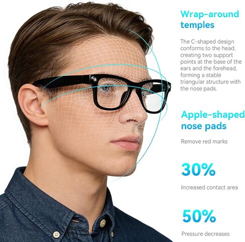 AI Smart Glasses for Men Women, Bluetooth Audio Glasses (No Camera) | Real-Time Translation, AI Assistant, Meeting Transcription, Open-Ear Music, Hands-Free Calling, Flashlight, Photochromic Lens in Saudi Arabia