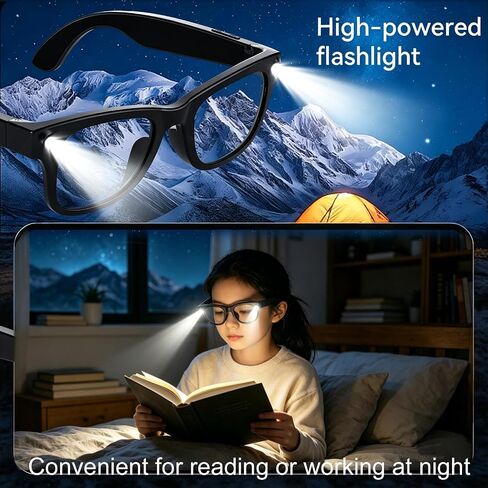 AI Smart Glasses for Men Women, Bluetooth Audio Glasses (No Camera) | Real-Time Translation, AI Assistant, Meeting Transcription, Open-Ear Music, Hands-Free Calling, Flashlight, Photochromic Lens in Saudi Arabia