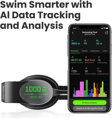 Smart Swim Goggles 2PRO, AR Real-Time Display, Data Tracking & Training Plans Swim Goggles, Nano Anti-Fog in Saudi Arabia