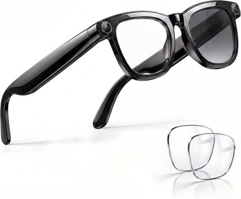 EarlySincere AI Smart Glasses, 8MP 4K POV Camera, Photochromic, EIS Video | AI Vision Assistant, Translation, Transcription, Open-Ear Audio/Calls, Extra Blue Light Lenses, Premium Box, Sports/Cycling in Saudi Arabia