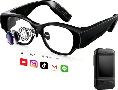 XR Glasses with AR Display, 1080P Micro-OLED 150" Virtual Screen, AI Smart Glasses with Display Screen, Bluetooth Smart Glasses for Gaming, Video Display Glasses for Men Women (Standard) in Saudi Arabia