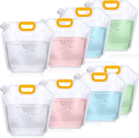 Tessco for you 8 Pack 1.3 Gallon Collapsible Water Bags, Clear in Saudi Arabia