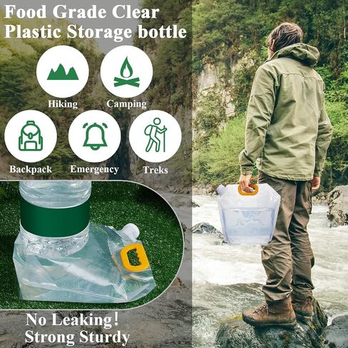 Tessco for you 8 Pack 1.3 Gallon Collapsible Water Bags, Clear in Kuwait