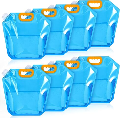 Tessco for you 8 Pack 1.3 Gallon Collapsible Water Bags, Clear in Kuwait