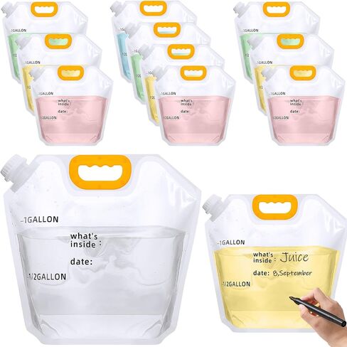 Tessco for you 8 Pack 1.3 Gallon Collapsible Water Bags, Clear in Kuwait