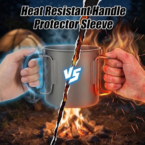 4Pcs Handle Cover for TOAKS Titanium Pot | Silicone Heat Resistant Handle Sleeve Protector for Cooking Cup Outdoor Backpacking Stove and Camping Cookware Accessories in Kuwait