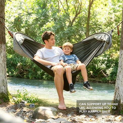 Camping Hammock with Mosquito Net and Rain Fly Tarp | Portable Camping Hammock Double Tree Hammock for Outdoor Indoor Backpacking Travel & Survival in Saudi Arabia
