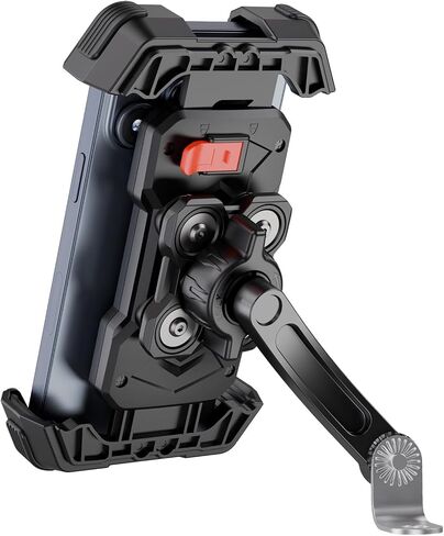 Grefay Motorcycle Phone Mount Holder 2025 [Dual Vibration Dampener] - Phone Holder for Motorcycle Rearview Mirror with 360° Rotation for iPhone 16/15/ 14/13 Pro Max, 4.5-7.2 Inch Smartphone | Phone Holder for Motorbike Mirror Mount with Dual Anti-Vibratio in Saudi Arabia