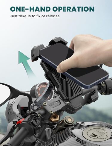 Grefay Motorcycle Phone Mount Holder 2025 [Dual Vibration Dampener] - Phone Holder for Motorcycle Rearview Mirror with 360° Rotation for iPhone 16/15/ 14/13 Pro Max, 4.5-7.2 Inch Smartphone | Phone Holder for Motorbike Mirror Mount with Dual Anti-Vibratio in Saudi Arabia