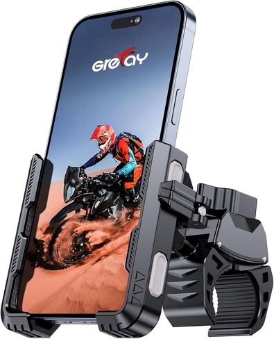Grefay Bike Phone Mount for Electric, Mountain, Scooter, and Dirt Bikes | [Camera Friendly] [1s Lock] Bicycle Handlebar Holder for iPhone 17/16/15 Samsung S23/S22 4.5-7" Smartphone (Grey) in Saudi Arabia