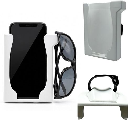 White Boat Phone Holder, Marine Cell Phone Mount for Boating – Made for Boa Pole Shaped Strap On Design with iPhone and Smartphone in Saudi Arabia