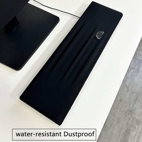 3-Piece Computer Dust Cover Set - Waterproof & Dustproof with Elastic Fabric, Pure Black Minimalist Design, Includes mainframe Case, Keyboard & 19-27 Inch Monitor Covers , Universal Fit in Saudi Arabia