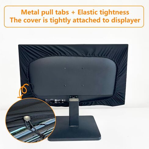 3-Piece Computer Dust Cover Set - Waterproof & Dustproof with Elastic Fabric, Pure Black Minimalist Design, Includes mainframe Case, Keyboard & 19-27 Inch Monitor Covers , Universal Fit in Saudi Arabia