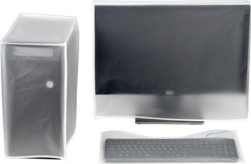 Computer Dust Cover Monitor +Keyboard+CPU Tower Desktop 3 Pieces Set PC dust Proof Computer Covers Case (22"-24" Monitor Set) in Saudi Arabia