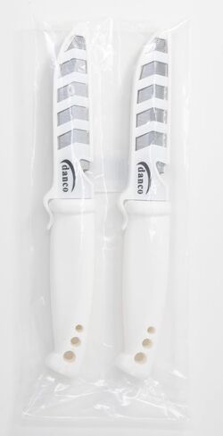 danco Deluxe Bait Knife 2-Pack, 4-Inch Stainless Steel Blades with Sheaths | 2-Pack 4-Inch Bait Knives, 420 Stainless Steel Blades, Serrated Spine, EZ-Line Cutter Sheaths, White Non-Slip Grip Handles in Saudi Arabia