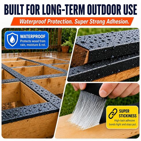 GEYYANG Butyl Deck Joist Tape 2in x 50ft, 10 Pack for Deck & Roof Sealing | Self-adhesive Deck Joist tape With Waterproof Sealing. Protects Wood Decks, Beams And Roof Against Moisture Damage in Kuwait