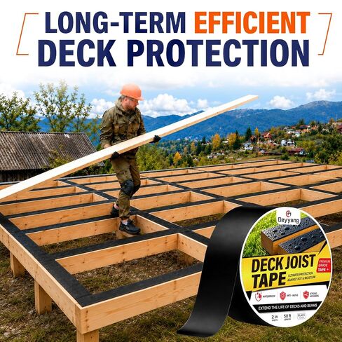 GEYYANG Butyl Deck Joist Tape 2in x 50ft, 10 Pack for Deck & Roof Sealing | Self-adhesive Deck Joist tape With Waterproof Sealing. Protects Wood Decks, Beams And Roof Against Moisture Damage in Kuwait