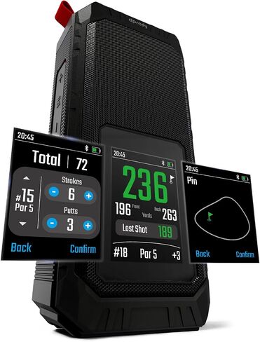 Magnetic Golf GPS Speaker Work with Dprofy App, 2.8" Touchscreen Display, Visual & Audible Distances, IPX6 Waterproof, 15+ Hour Battery, Adjustable Screen Color, Hazard Detection in Saudi Arabia