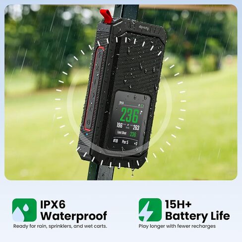 Magnetic Golf GPS Speaker Work with Dprofy App, 2.8" Touchscreen Display, Visual & Audible Distances, IPX6 Waterproof, 15+ Hour Battery, Adjustable Screen Color, Hazard Detection in Saudi Arabia