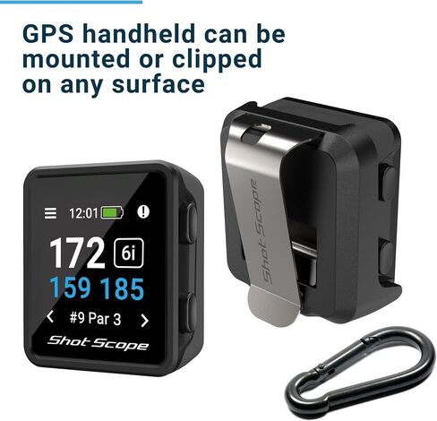 Shot Scope H4 GPS Handheld with Shot Tracking - F/M/B Green and Hazard Distances - 36,000+ pre-Loaded Courses - 100+ Statistics Including Strokes Gained - No subscriptions in Saudi Arabia