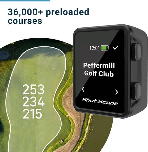 Shot Scope H4 GPS Handheld with Shot Tracking - F/M/B Green and Hazard Distances - 36,000+ pre-Loaded Courses - 100+ Statistics Including Strokes Gained - No subscriptions in Saudi Arabia