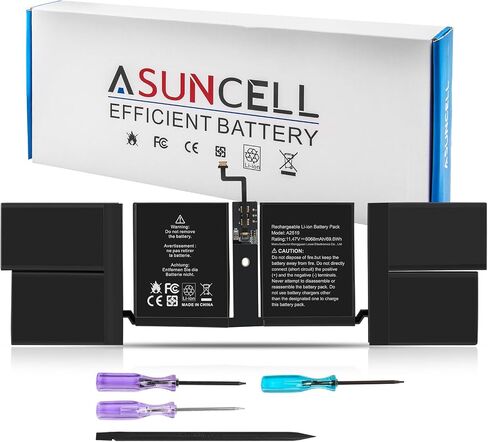 استبدال بطارية ASUNCELL A1932 A2179، بطارية A1965 لجهاز MacBook Air 13 بوصة موديل A1932 EMC 3184 (منتصف 2018، 2019) موديل A2179 EMC 3302 (إصدار 2020)، 11.4 فولت 49.9 وات في الساعة 4379 مللي أمبير في الساعة in Kuwait