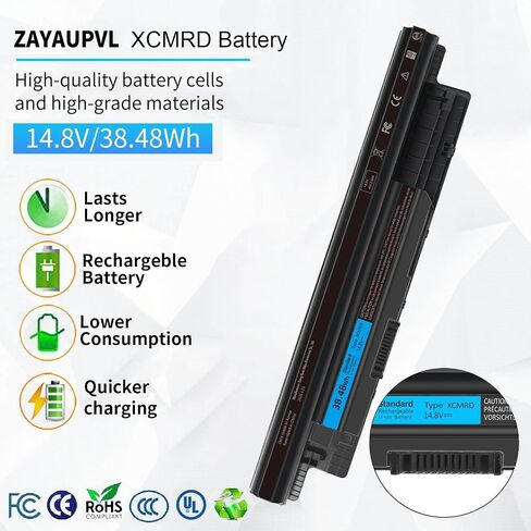 XCMRD 14.8V Battery for Dell Inspiron 15 3000 Series 15 3521 3537 3531 | 3542 3543 3541 3878 15R 5521 5537 17 3721 3737 17R 5737 5721 14 3421 3442 3443 Latitude 3440 3540 P28F P40F P26E in Kuwait