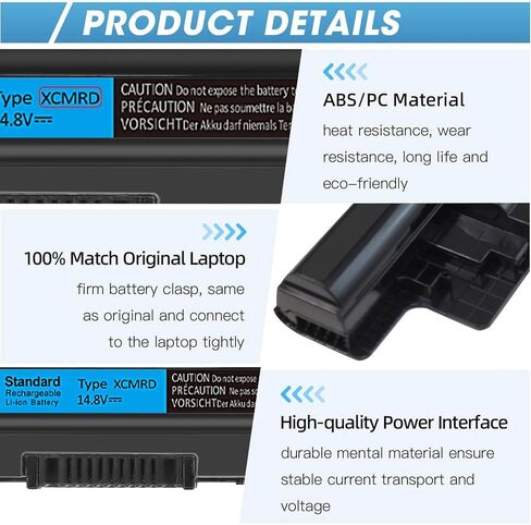 XCMRD 14.8V Battery for Dell Inspiron 15 3000 Series 15 3521 3537 3531 | 3542 3543 3541 3878 15R 5521 5537 17 3721 3737 17R 5737 5721 14 3421 3442 3443 Latitude 3440 3540 P28F P40F P26E in Kuwait