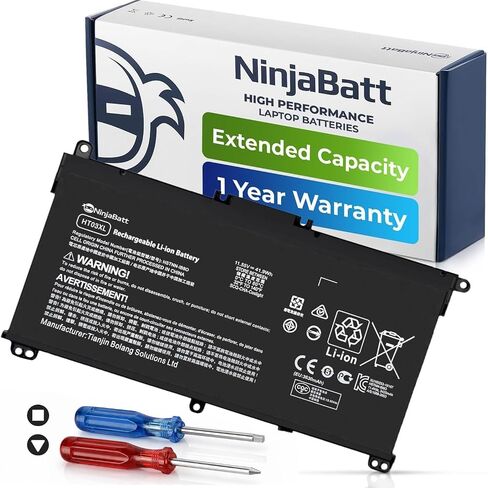 بطارية NinjaBatt 807956-001 لـ HP HS04 HS03 807957-001 HSTNN-LB6U | يناسب 807611-421 807612-421 15-AY039WM 14-AC151NR 15-AC151DX 240 250 255 G4 G5 - 4 خلايا 2200 مللي أمبير 14.8 فولت ضمان لمدة 12 شهرًا in Kuwait