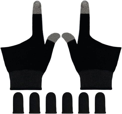 Gaming Gloves for Sweaty Hands, Ultra-Thin Breathable Touchscreen Game Gloves with Thumb Finger Sleeves for iPad Tablet/Mobile Phone in Saudi Arabia