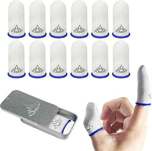 JWH Ultra-Thin Silver Fiber Gaming Finger Sleeves White Thumb Sleeves Gaming Cots 30 Pack Gaming Finger Gloves for PUBG with 2 pcs Storage Box High Sensitivity Anti-Slip Fundas para Dedos Gamer in Saudi Arabia