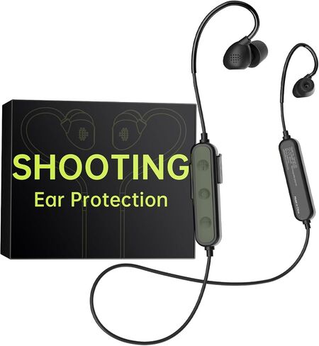 syndesmos Shooting Ear Protection, Bluetooth Hearing Protection for Shooters, 26 dB Noise Reduction Electronic Shooting Ear Buds, Ear Protection for Range, Hearing Protection, Black-Green | ANSI-Certified, 8X Sound Amplification, <2ms Response, Bluetooth  in Saudi Arabia