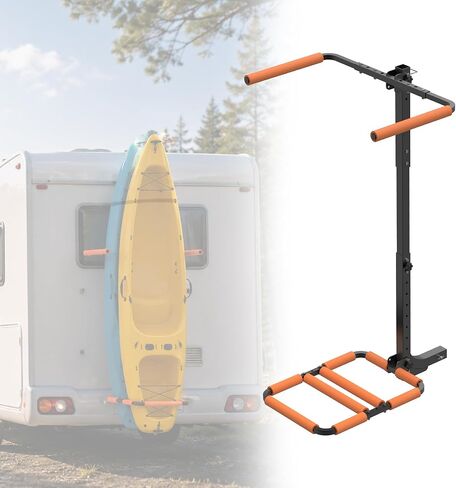 300 LBS RV Kayak Rack, Vertical 2" Hitch Mount for 2 Kayaks or SUPs Up to 12 FT | Thick Alloy Steel Rust-Proof Foldable Carrier with Reinforced Anti-Bend Base for Truck, SUV in Saudi Arabia