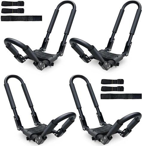 J Bar Folding Kayak Roof Rack for Car SUV Truck Heavy-Duty Kayaks Carriers for 2 Kayaks Tool-Free Installation Universal Roof Mount 2 Pairs in Saudi Arabia