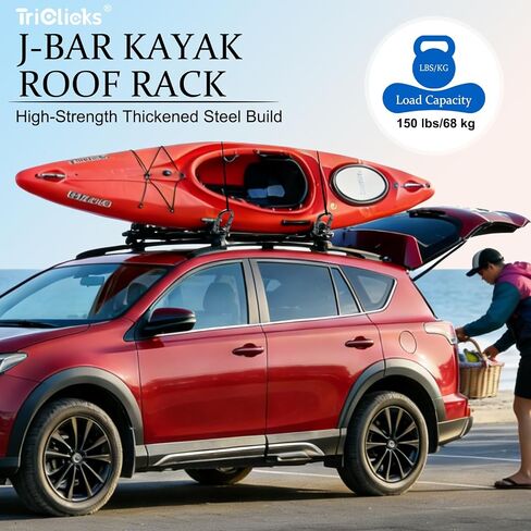J Bar Folding Kayak Roof Rack for Car SUV Truck Heavy-Duty Kayaks Carriers for 2 Kayaks Tool-Free Installation Universal Roof Mount 2 Pairs in Saudi Arabia