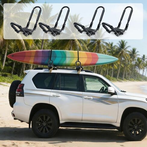 J Bar Folding Kayak Roof Rack for Car SUV Truck Heavy-Duty Kayaks Carriers for 2 Kayaks Tool-Free Installation Universal Roof Mount 2 Pairs in Saudi Arabia