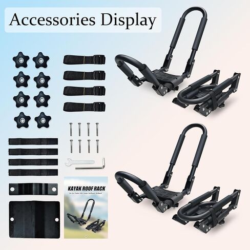 J Bar Folding Kayak Roof Rack for Car SUV Truck Heavy-Duty Kayaks Carriers for 2 Kayaks Tool-Free Installation Universal Roof Mount 2 Pairs in Saudi Arabia