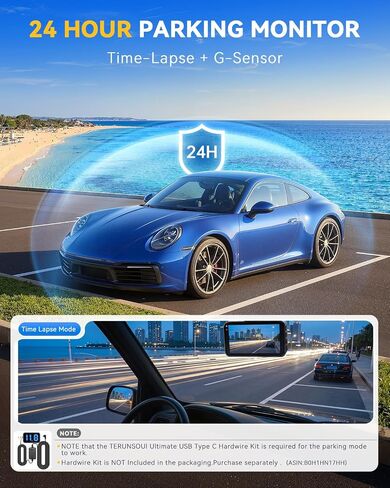 4K+4K Dash Cam, Free 128GB Card, 5.8GHz WiFi6 - up to 20MB/s | AProX HD Night Vision Dash Cam Front and Rear, App, GPS, G-Sensor, 24H Parking Mode, Support 512GB Max, Premium Dark Gray in Saudi Arabia