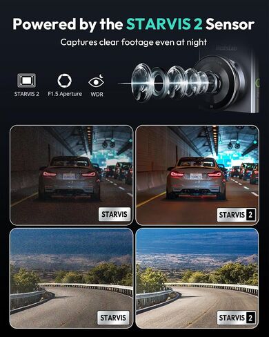 BOTSLAB G300H Plus 4K STARVIS 2 Dual Dash Cam Front and Rear[2026 Upgraded] | 64GB Card Included, WDR Night Vision, Voice Control, 5.8GHz WiFi, GPS, App, 24H Parking Mode, Supercapacitor, Loop Recording in Saudi Arabia