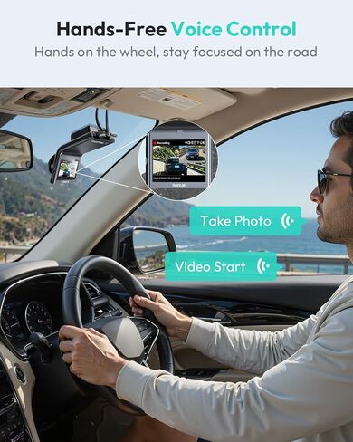BOTSLAB G300H Plus 4K STARVIS 2 Dual Dash Cam Front and Rear[2026 Upgraded] | 64GB Card Included, WDR Night Vision, Voice Control, 5.8GHz WiFi, GPS, App, 24H Parking Mode, Supercapacitor, Loop Recording in Saudi Arabia