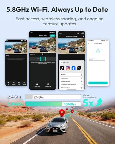 BOTSLAB G300H Plus 4K STARVIS 2 Dual Dash Cam Front and Rear[2026 Upgraded] | 64GB Card Included, WDR Night Vision, Voice Control, 5.8GHz WiFi, GPS, App, 24H Parking Mode, Supercapacitor, Loop Recording in Saudi Arabia