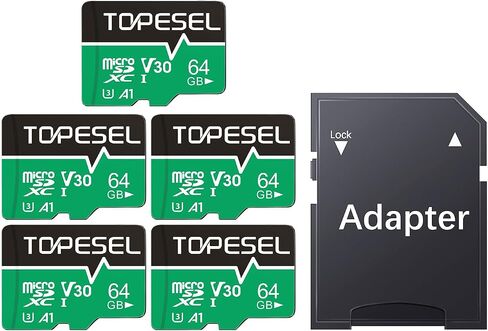 TOPESEL 128GB Micro SD Card 2 Pack with Adapter, High Speed TF Card, Memory Card microSDXC for Camera, Smartphone, Tablet, Dash Cam, Drone, UHS-I, U3, A1, 4K UHD, V30(128GB 2Pack) in Saudi Arabia