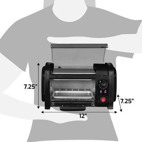Elite Gourmet EHD-051BX Hot Dog Toaster Oven, Steel Rollers, 4-Bun, Black | 30-Min Timer, Bake Function & Removable Crumb Tray - fun World Series Baseball design in Saudi Arabia