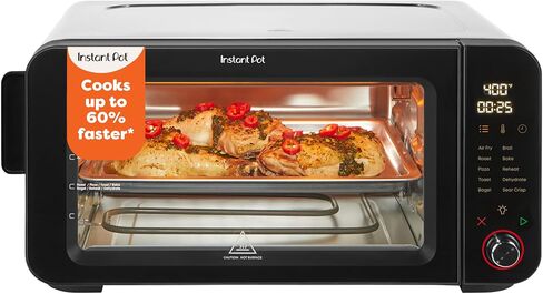 Instant Pot No Preheat Required* 4-Slice Air Fryer Toaster Oven with InstantHeat Technology, 7-in-1, Air Fry, Bake, Toast, Roast, Broil, Warm, and Make Pizza in Saudi Arabia