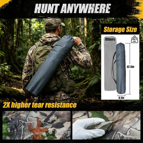 360 Degree Hunting Blind, 2-3 Person Pop Up Ground Blind | with Silent Slide Windows & Carrying Bag, Portable Camouflage Tent for Deer & Turkey Hunting in Saudi Arabia