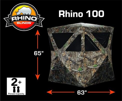 Rhino Blinds R100-RTE 2 Person Hunting Ground Blind, Realtree Edge in Saudi Arabia