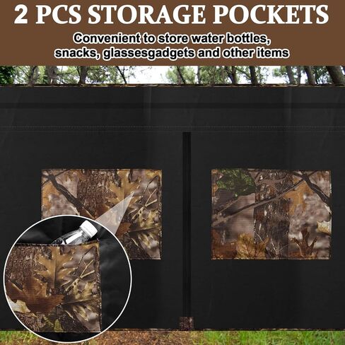 Big Game Treestand Camo Blind Cover, 142"x35.5" Large Size Universal Tree Stand Accessories for Deer and Turkey Hunting with Silent Zips and 2 Pocket in Saudi Arabia